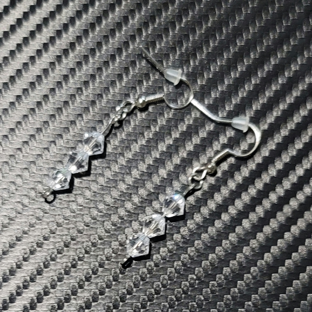 Clear beaded earrings